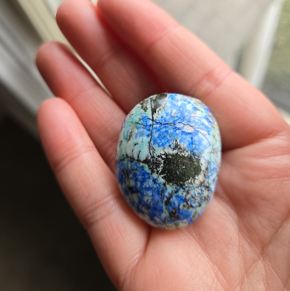 Azurite In Barite Palm Stone